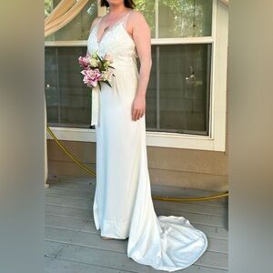 Lulu's White Lace Bridal Dress